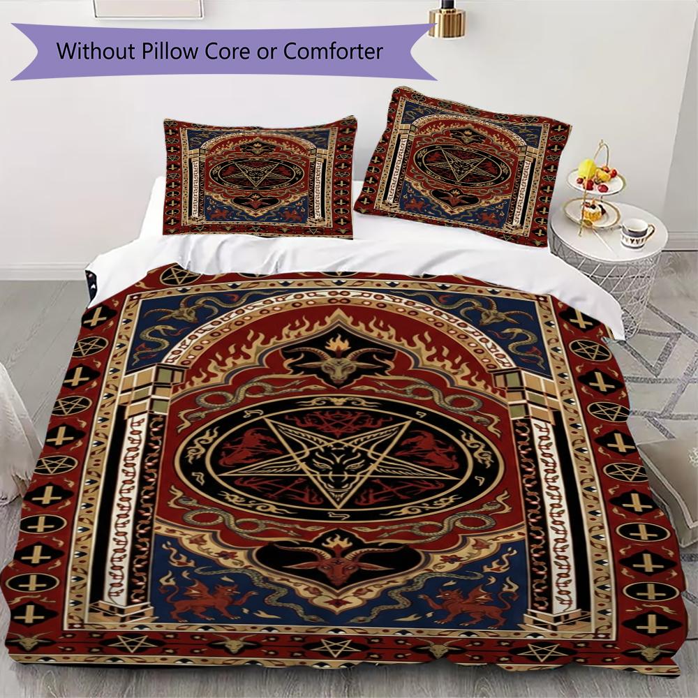 Pentagram Pattern Bedding Uilt Set Uilt Cover Pillowcase Home Decoration Birthday Gift (1 * Duvet Cover + 2 * Pillowcase Without Core)164