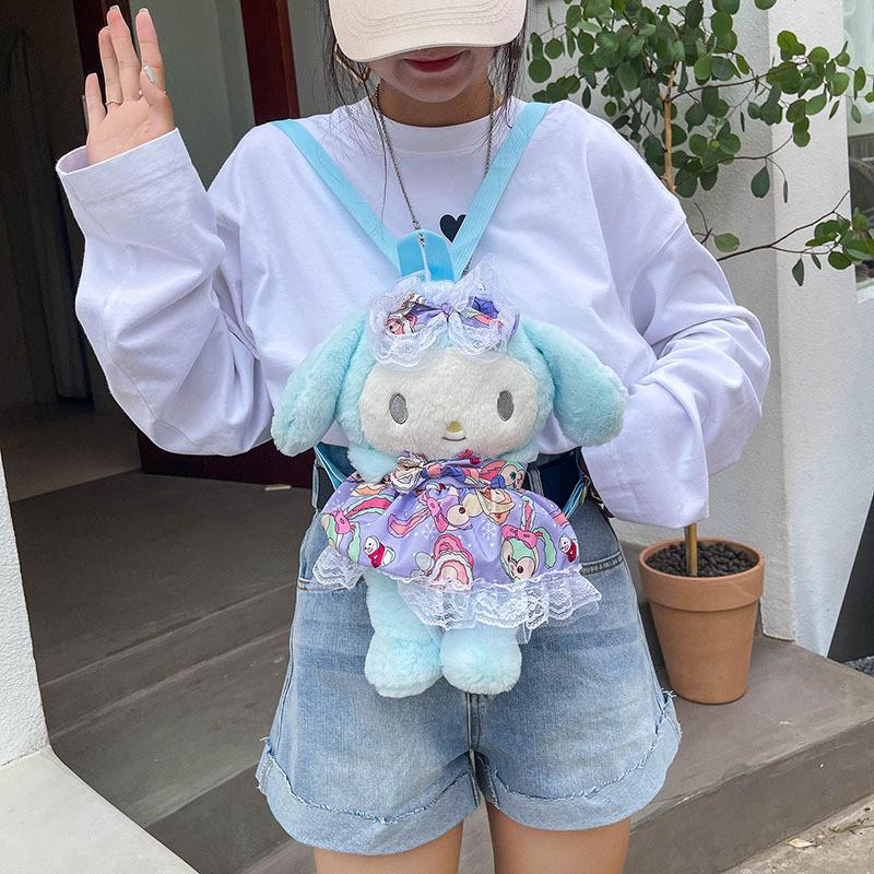 Plush Dog Backpack For Kids With Zipper Closure For School And Play