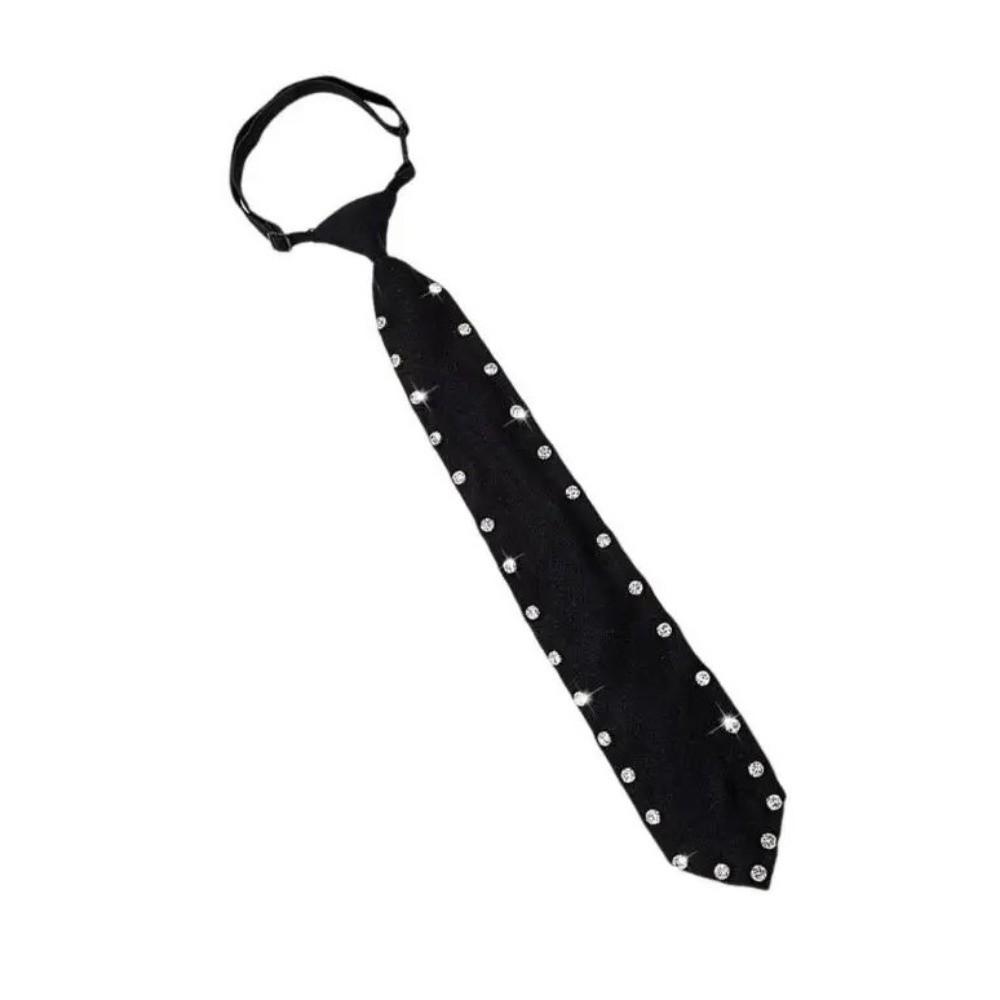 Glitter Business Adjustable Neck Tie Black Pre Tied Neck Tie  Uniform Shirt
