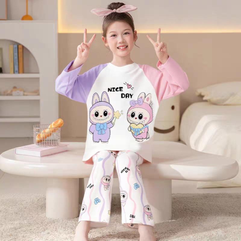 2026 Trendy Kids Cartoon Pajama Set: Long Sleeve, Airy & Comfortable for Spring/Autumn