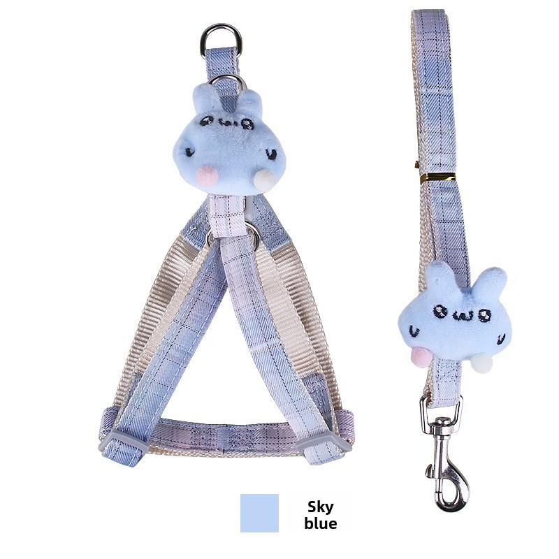 

New Pet Leash, Dog Chest and Back Walking Leash, Dog Chain, Vest Style Dog Leash, Pet Leash S size 1.0cm. небо синє кольору