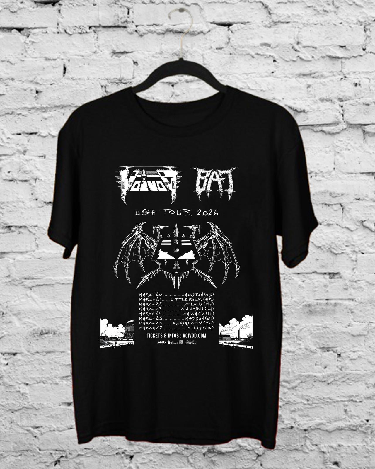Voivod Band With Bat Band USA Tour T Shirt Full Size S-5XL S
