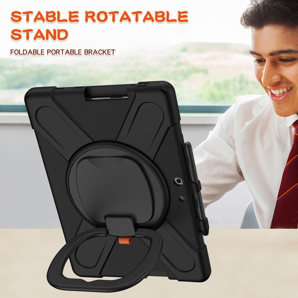360 Rotating Kids Case For Microsoft Surface Pro X 2019 13" Heavy Duty Stand Cover 3-Layer Protect With Handle Grip Tablet Shell