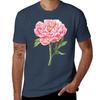 Watercolor Peony TShirt Classic Crew Neck Cotton TShirt