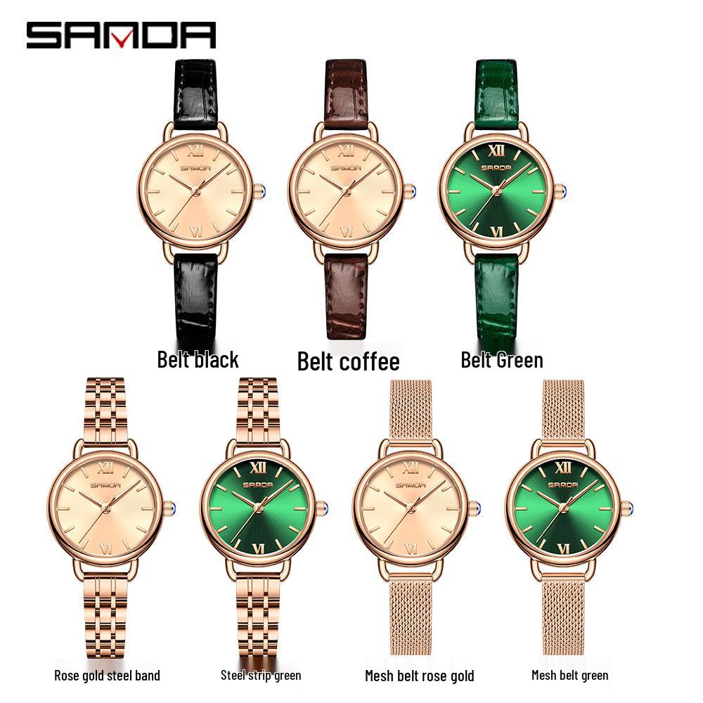 Sanda Women's Retro Roman Numeral Quartz Watch - Fashionable, Simple, and Waterproof