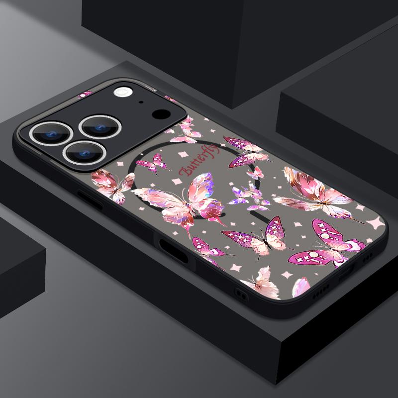 Fantastic Butterfly Print Case For iPhone 17 18 Pro Max Magnetic For Magsafe Slim Hybrid Matte Cover For iPhone 16 15 14 13 Pro Max 17E