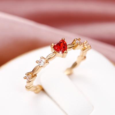 Huitan Vielseitiger Zierlicher Ring Damen Verlobungszeremonie Accessoires mit Herz Zirkonia Zarter Weiblicher Hochzeitsparty Schmuck Geschenk