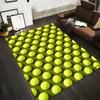 Teppich mit Tennisballmuster für Wohnzimmerdekor, Grün und Gelb Geeignet zur Verwendung als Antirutsch für Wohnzimmer, Schlafzimmer, Sofas