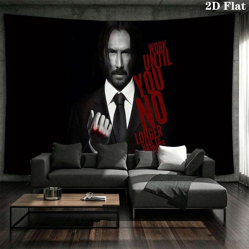 Keanu Reeves Wall Tapestry, Aesthetic Printed Fabric Blanket, Suitable for Bedroom, Living Room, and Home Decor.
