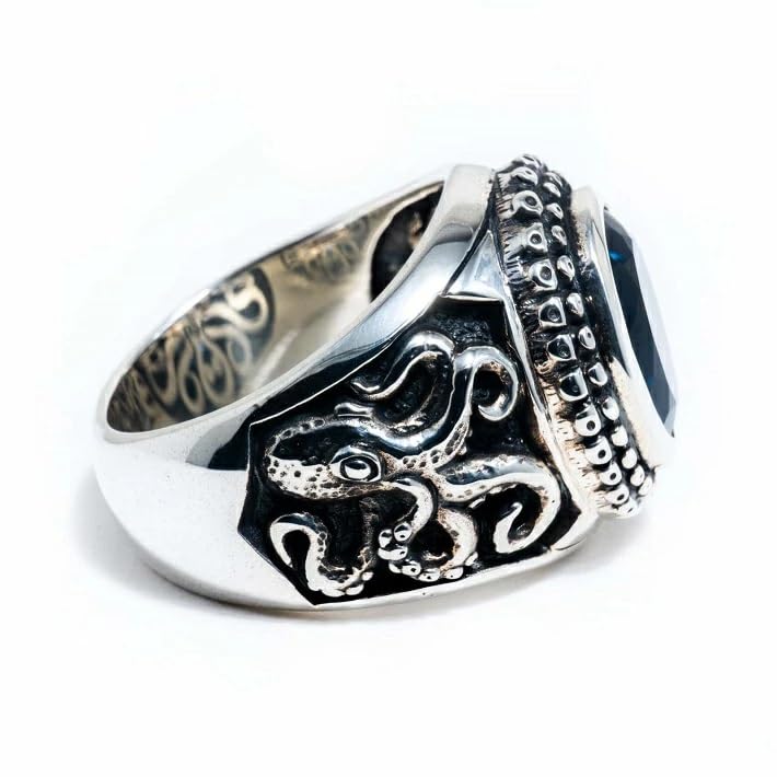 London Blue Topaz Good Vibrations [goodvibrations] Ring, Silver, Men's, (17)