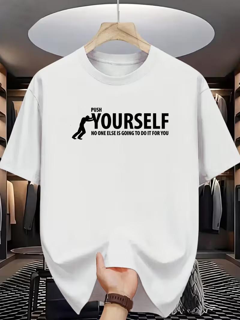 

Men Motivate Yourself Push Yourself Gym T Shirt Fitness Sports Casual Tee Top S разноцветный