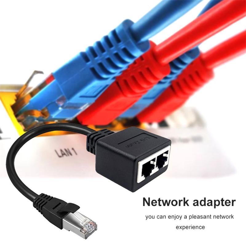 Hub Rj45 Gigabit Übertragung Netzwerkkartenadapter 1 Stecker auf 2 Buchsen Ethernet Splitter Zubehör Hohe Geschwindigkeit Cat5 Cat5E Cat6 Cat7