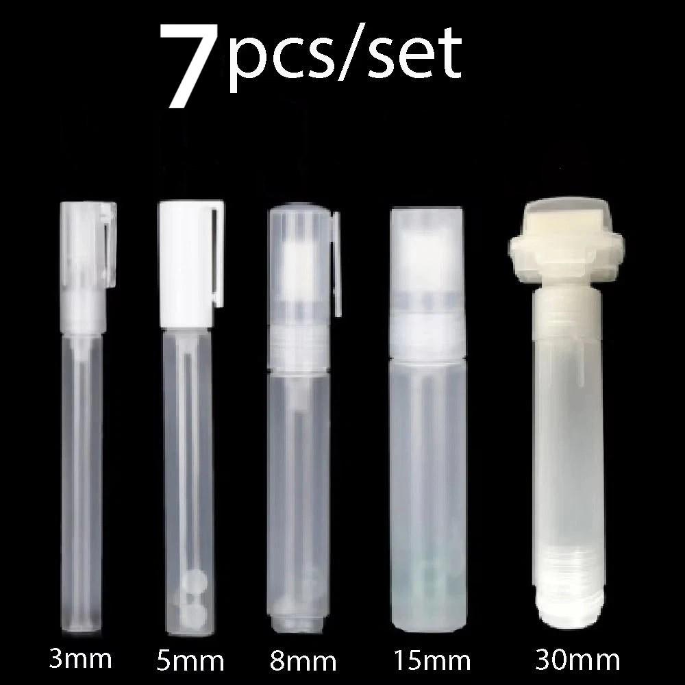 7Pcs Round Tilted Flat Head Liquid Graffiti Pen Liquid Paint Marker Pens Stationery Use