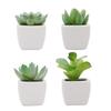 Artificial Succulent In Mini Ceramic Pot - Decorative Green Plant for Desktop or Living Room