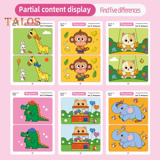 Früherziehungskarte Lebendige Farbe Lebhafte Muster Wiederverwendbar Konzentrationsverbesserung Kinder Interaktives Spielkarte