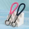 Chaveiro de corda trançada de círculo duplo pontiagudo, pingente de chaveiro de carro para casal simples e moderno, pingente de mochila, pequeno presente.