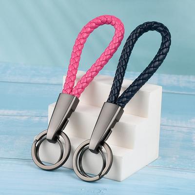 Pointed Double-circle Braided Rope Keychain, Simple and Fashionable Couple Car Key Chain Pendant, Schoolbag Pendant, Small Gift.