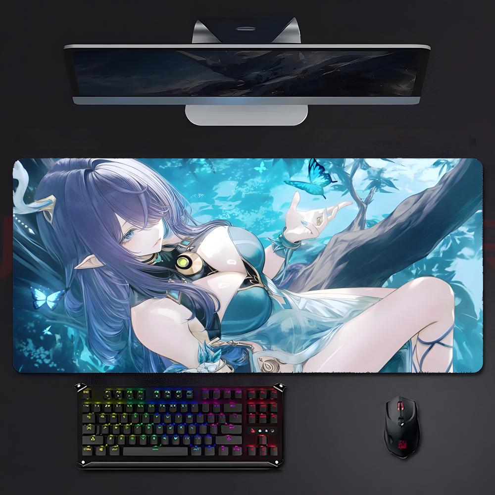 Game Graceful Genshin Impact Lauma Mouse Pad Large Gaming Mousepad With Stitched Edges Thickened Desk Mat Pc