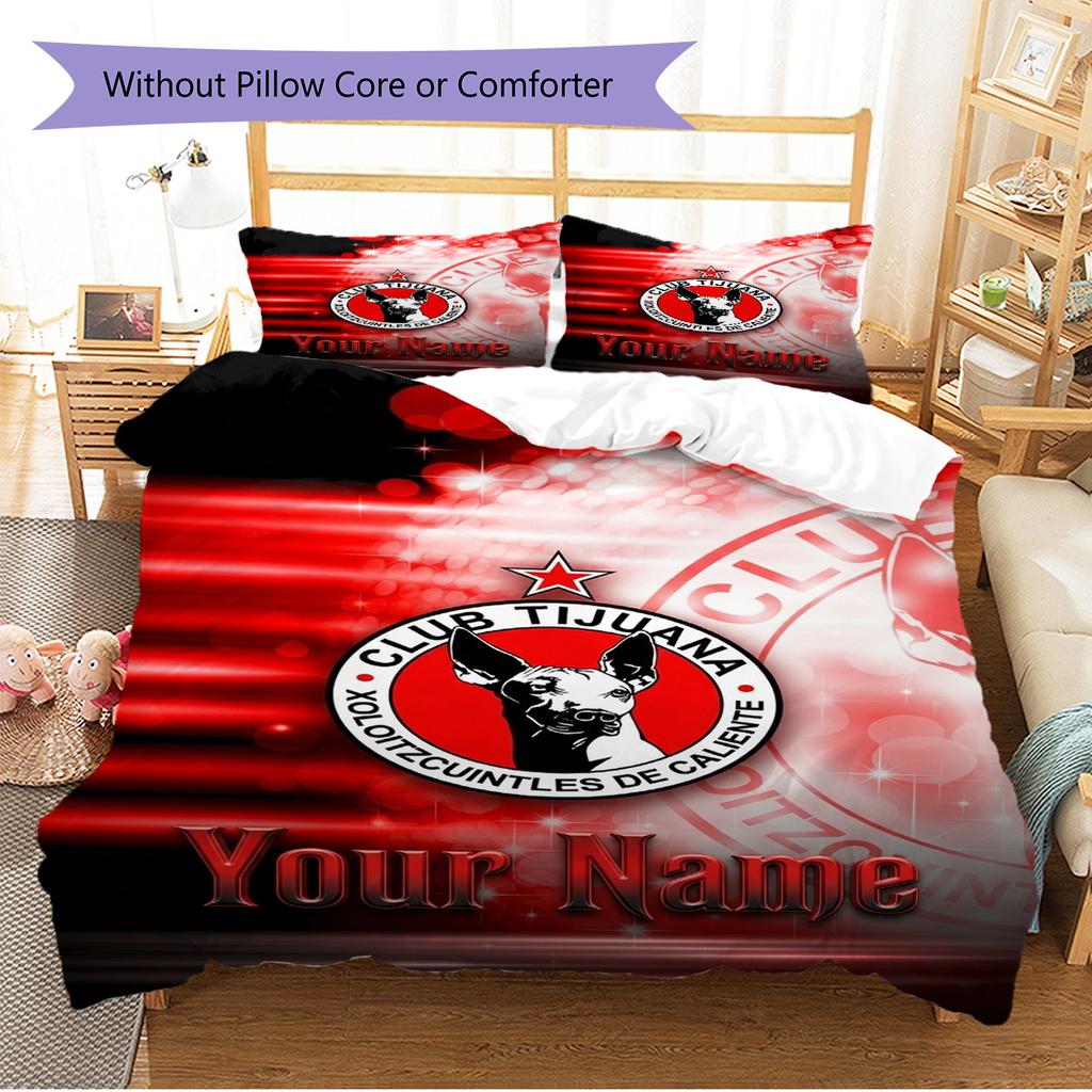 Name Custom Club Tijuana Logo Pattern Bedding Set Quilt Cover Pillowcase Home Decor Gift (1 * duvet cover + 2 * pillowcase, without core)