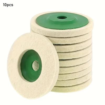 1pc/10pcs Wool Felt Disc 4 Inch Felt Polishing Wheel Buffing Pads Angle Grinder Wheel Felt Polishing Pad Disc For Metal