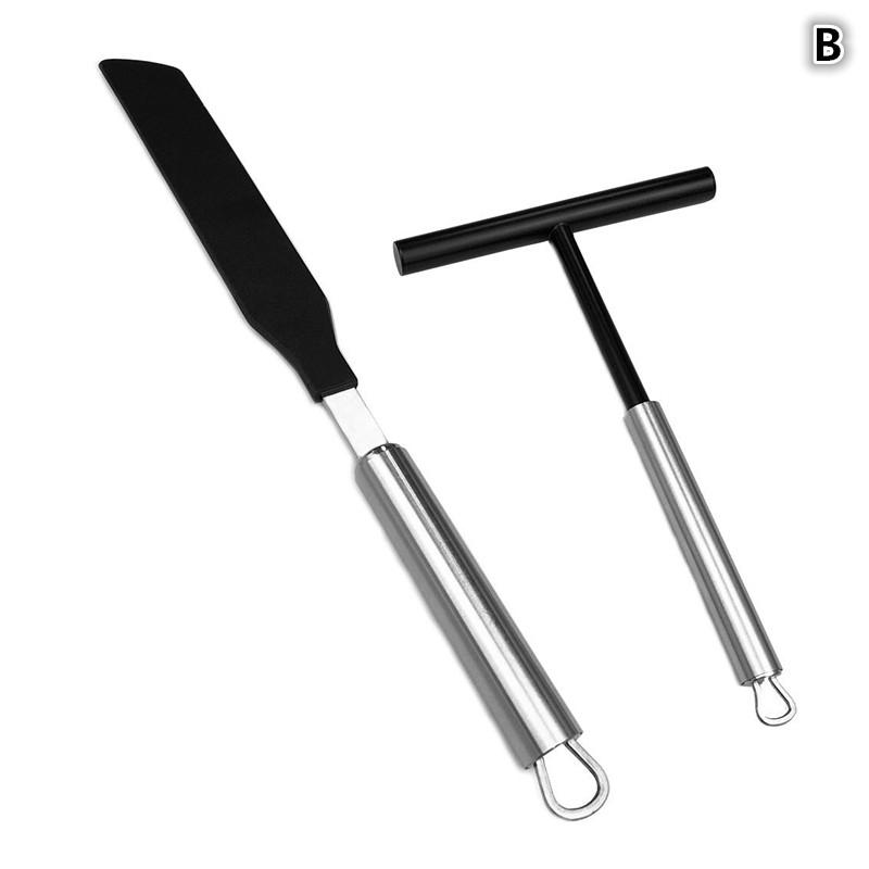 Stainless Steel French Crepe Spreader Crepe Spreader And Spatula Kit Pancake Like Batter Spreading Tools Pancake Cooking Tools