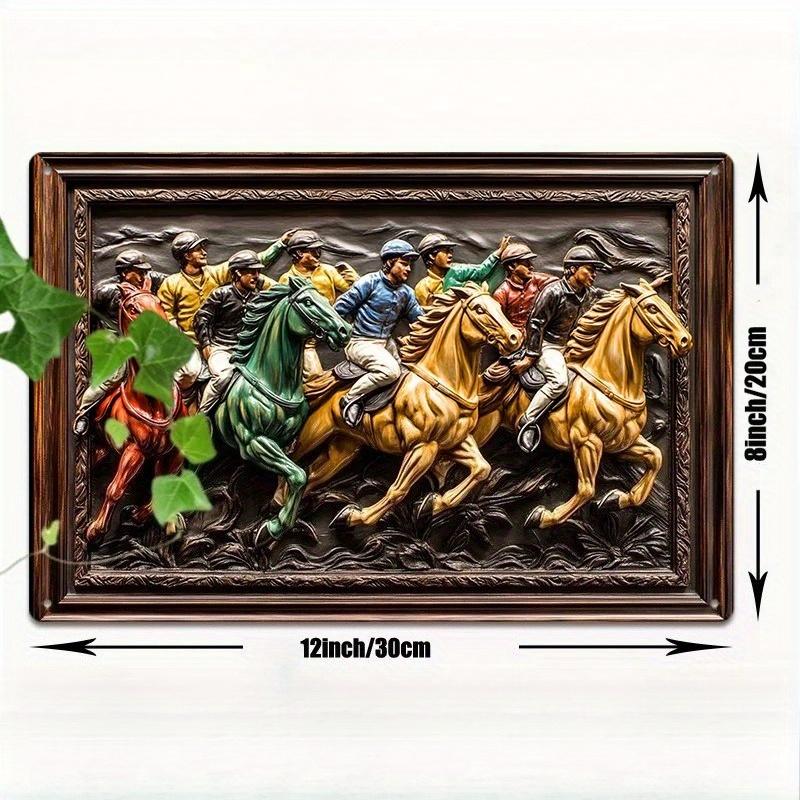

2d Flat 30*20cm, Vintage Jockey Horse Racing Wooden Wall Art Woodn Sign for Home, Office & Garage Decor, Easy Install, for Home, Kitchen, Garden 30*20cm