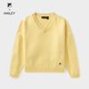 FILA X Hailey Athletics Collection Fashion Versatile V-Neck Knit Sweater Women tops A71W523401FYE