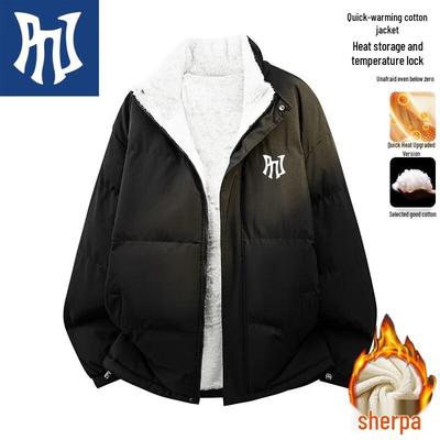 PNJ Herren Jacke mit Stehkragen, verdickt, mit Fleece gefüttert