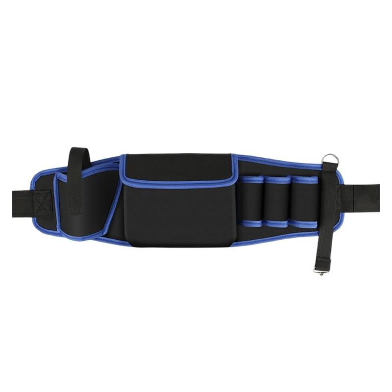 

Heavy Duty Oxford Fabric Utility Belt Bag with Multiple Compartments Portable Tool Storage Bag for Tool and Accessories синий