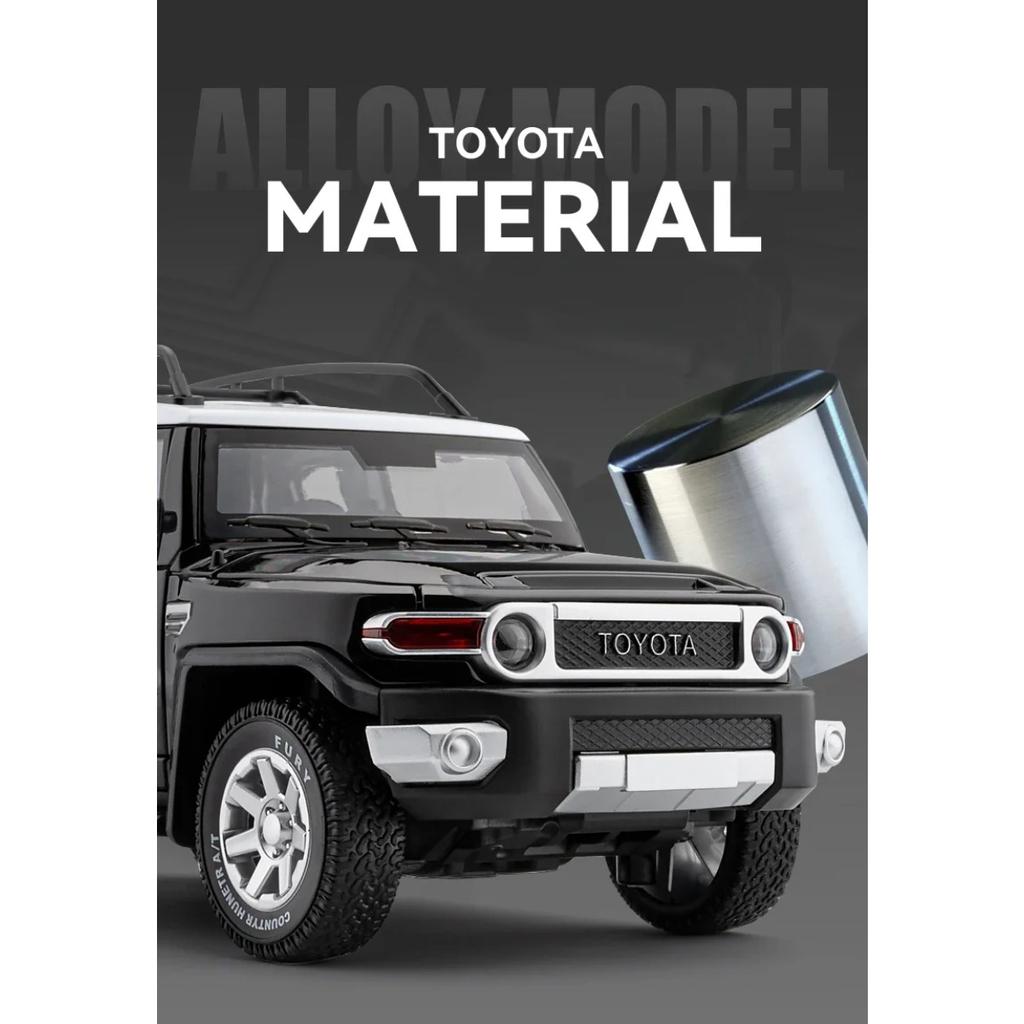 1/24 Toyota FJ Cruiser SUV Alloy Car Model Diecasts Metal Off-road Vehicles Car Model Simulation Sound Light Childrens Toys Gift