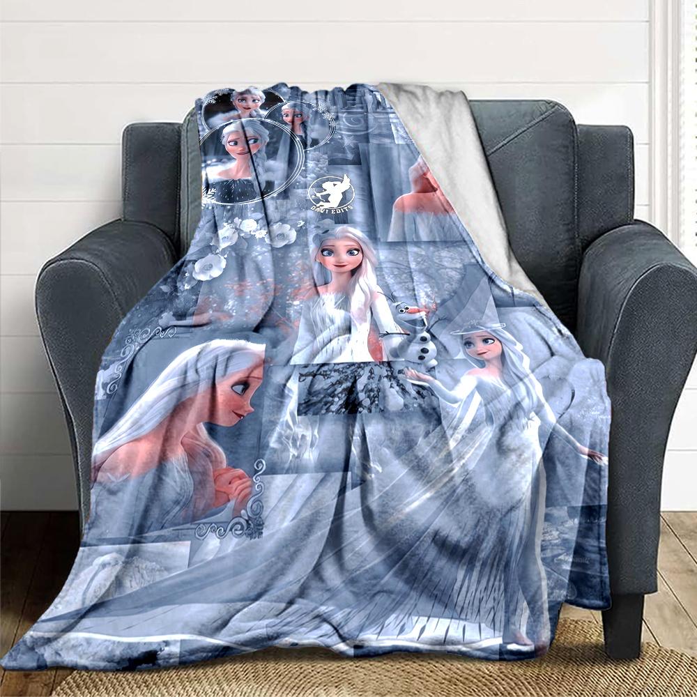 1Pc Elsa'S Winter Fantasy Blanket For Couch Bed Plush Cozy Fuzzy Blanket Super Soft Warm Blankets For Fall And Winter 091871