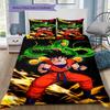 Juego de Ropa de Cama con Estampado de Dibujos Animados Colcha Funda de Colcha Funda de Almohada Decoración del Hogar Regalo de Cumpleaños (1 * funda nórdica + 2 * fundas de almohada, sin núcleo)