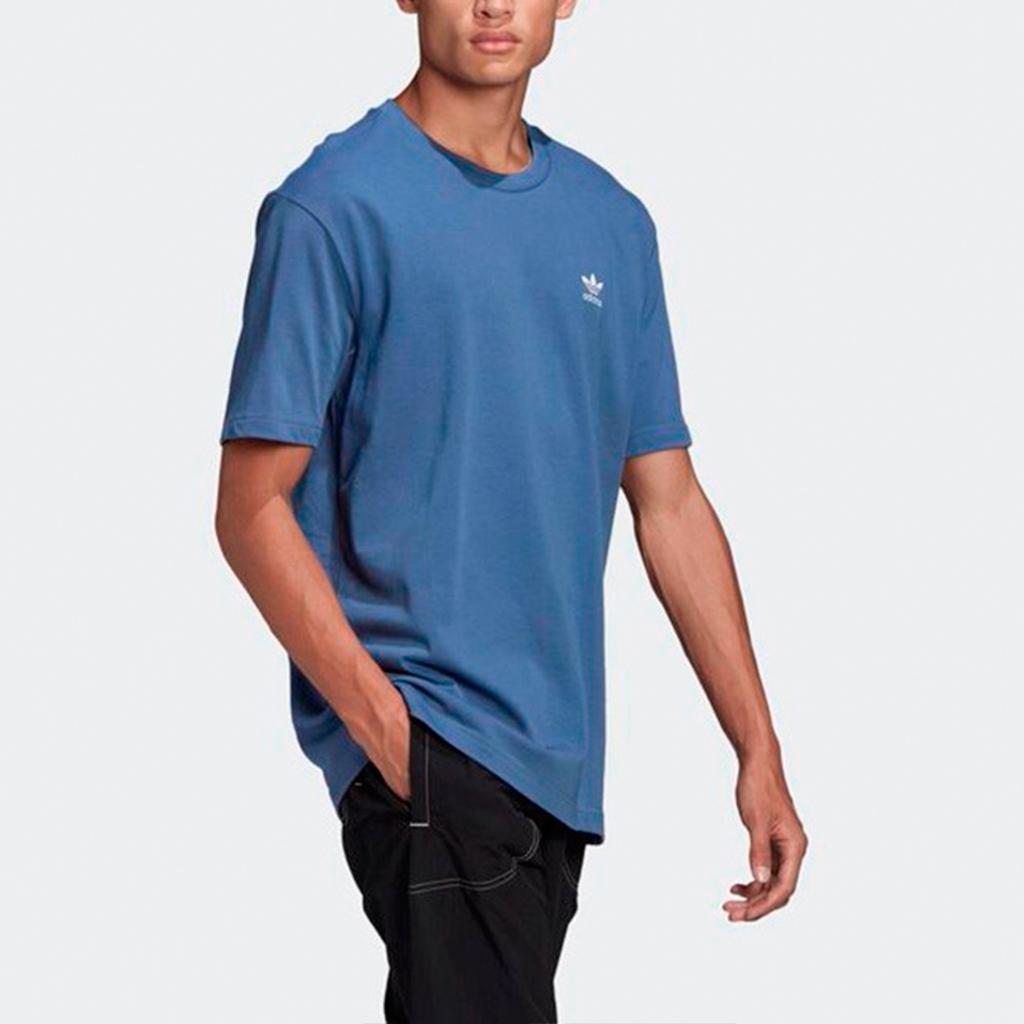 adidas Originals Trefoil Logo Print Breathable Short Sleeve T-Shirt Men Tops Royal-Blue GN3497