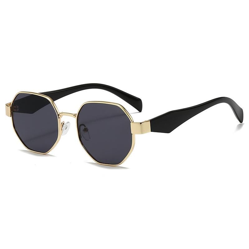 New European and American Fashion Versatile Metal Sunshade Sunglasses Personalized Polygon Internet Celebrity Sunglasses