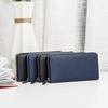 Hardwork Secret Men's Long Wallet with 12 Card Slots, Coin Purse, Genuine Leather Zipper, Luxury Gift, Convenient Coin Purse, Gift Box Included, Blue