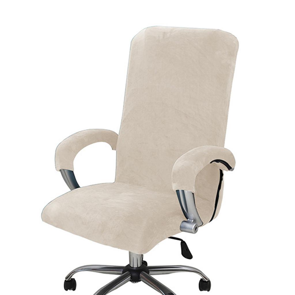 Durable Silver Fox Plush Elastic Chair Covers Dust Resistant Polyester Fabric For Home Office Seats