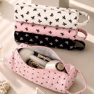 Quilting Cotton Hair Dryer Storage Bag Large Capacity With Handle Hair Dryer Protective Case Dustproof Portable Hair Dryer Case