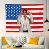 Hudson Williams Tapestry Pink American Flag Wall Hanging Heated Rivalry Actor Poster Home Decor Room Tapestry Wall Decoration