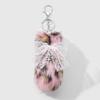 New Y2K Style Fluffy Tail Keychain Lace Bow Leopard Print Bag Pendant Soft Gift Keychain Pendant Backpack Decoration