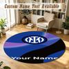 Round Rug Custom NameInter Milan Pattern Non Slip Carpet Home Floor Decor