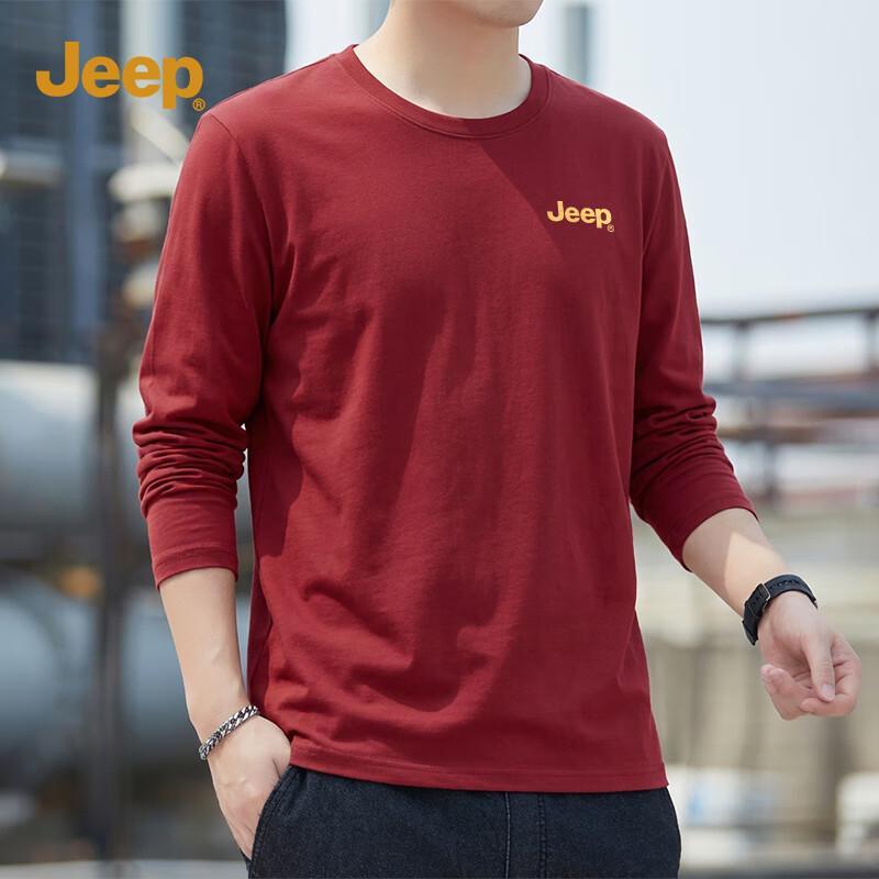 JEEP Men s Loose Fit Cotton Long Sleeve Graphic T-Shirt 4XL