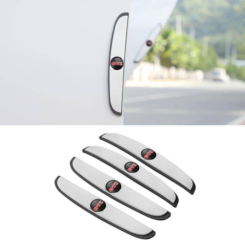 For Volkswagen n1Valve Stems Caps 1Set Car Anti-collision Strip Protector 3D Sticker Decoration Accessories For Volkswagen VW RLine R Golf Amarok