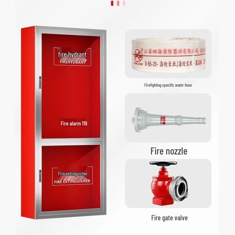 Brangdy 304 Stainless Steel Fire Hydrant & Hose Box with Glass Door 750x600x220mm