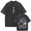 Ryomen Sukuna Jujutsu Kaisen Tshirt Anime Printed Washed Yk T Shirt Summer Casual Short Sleeve Cotton Tees Tops Mens Clothing
