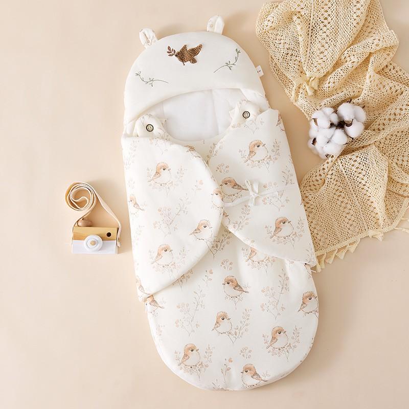 Newborn Swaddle Sleep Sack 350g Thick Cotton Baby Wrap Anti-Startle Infant Sleeping Bag