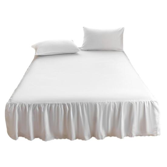 Ruffled Bed Skirt King Size Bed Skirt with Platform Queen Size Wrinkle-Free Fade Resistant Bed Skirt for Bedroom Hotel Women Men