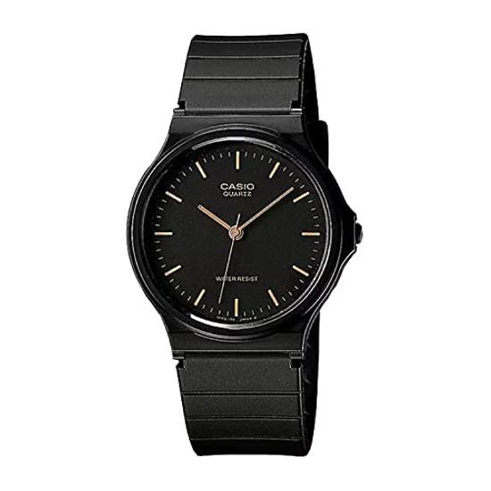 CASIO Analogowy Zegarek na Rękę Chipkashi Tani MQ-24-1EL Pasek Uretanowy Unisex Czarny x Złoty Model Zagraniczny