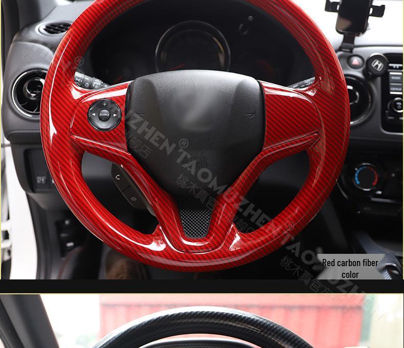 Peach Wood Carbon Fiber Steering Wheel Cover for Vezel/XRV (2015-2017 Models)