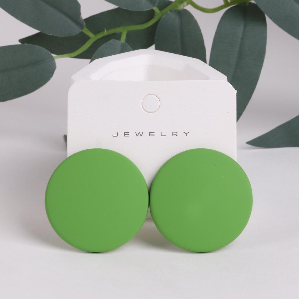 Trendy Korean Red White Black Pink Stud Earrings For Women Girl Geometric Big Square Round Acrylic Earrings Fashion Jewelry Gift