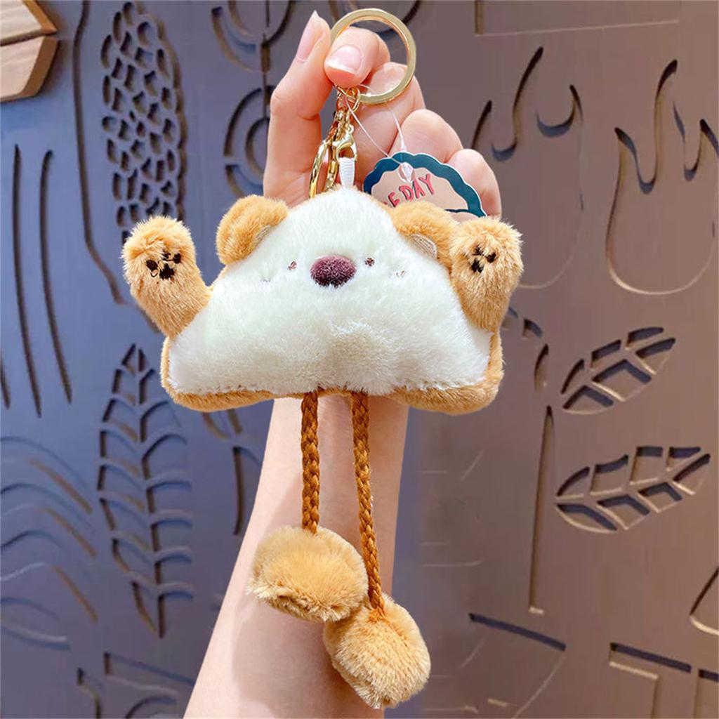Fashionable Bread Pendant Keychain Cartoon Keyring Gift for Girls Perfect for Daily Use